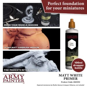 The Army Painter Warpaints Air Air Primer Matt White 18ml Acrylic Paint for Airbrush, Wargaming and Modelling