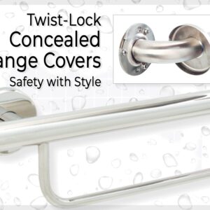 Bathroom Grab Bar Towel Rack for Bathtub Shower Kitchen/304 Stainless Steel/Matte Black/ 24" x 5"