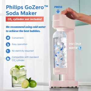 PHILIPS Sparkling Water Maker Soda Maker Soda Streaming Machine for Carbonating with 1L Carbonating Bottle, Seltzer Fizzy Water Maker, Compatible with Any Screw-in 60L CO2 Carbonator(NOT Included)