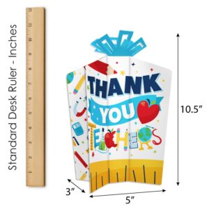 Big Dot of Happiness Thank You Teachers - Table Decorations - Teacher Appreciation Fold and Flare Centerpieces - 10 Count