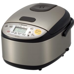 Zojirushi EP-PBC10 Gourmet d'Expert Electric Skillet & NS-LGC05XB Micom Rice Cooker & Warmer, 3-Cups (uncooked), Stainless Black