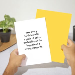 Huxters Birthday Cards – A5 Funny Birthday Card for Women – Friends for her birthfay card - Paper Birthday Gift Card – with Colourful Yellow Envelope – Ideal for Best Friend, Sister (Margarita)