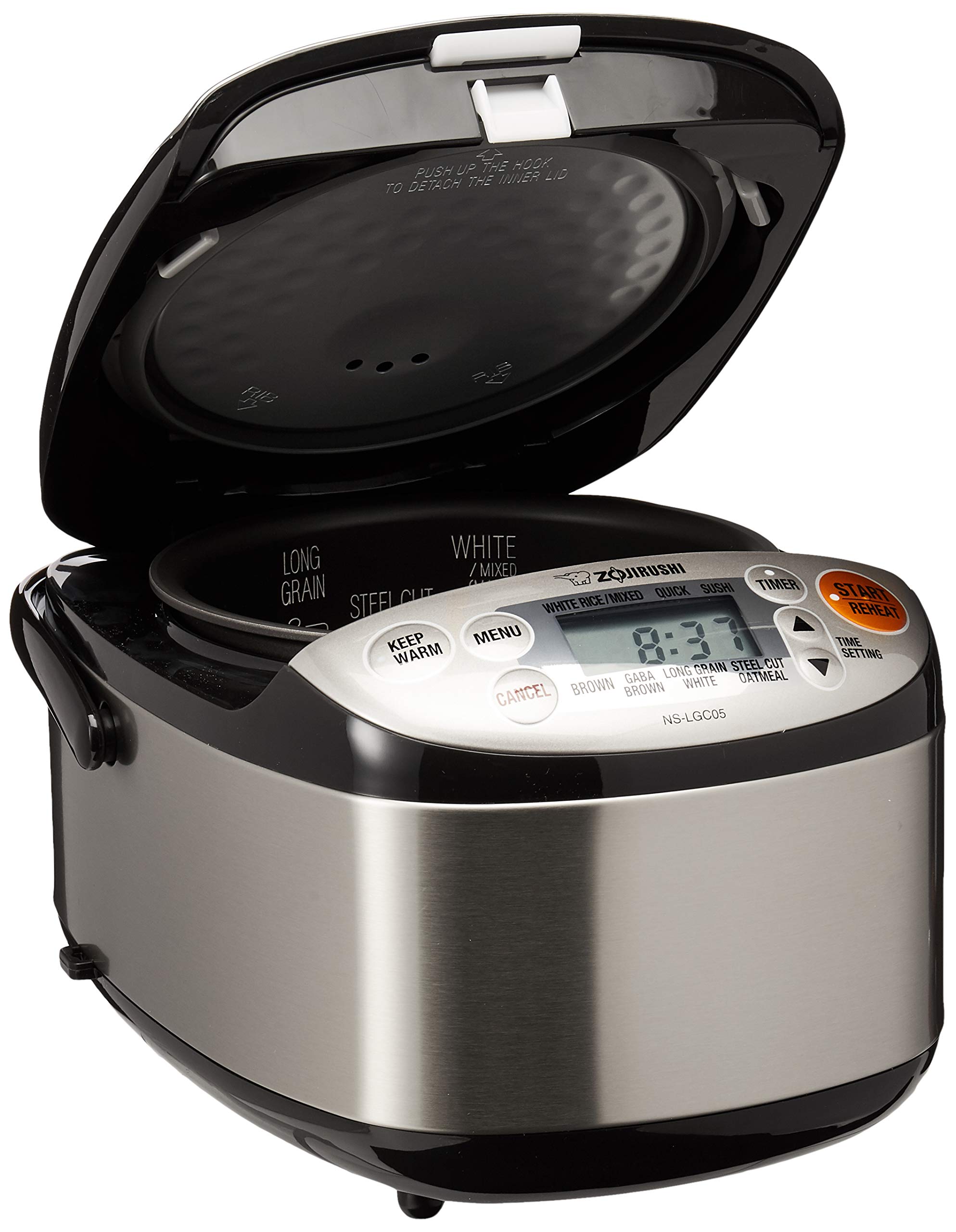 Zojirushi EP-PBC10 Gourmet d'Expert Electric Skillet & NS-LGC05XB Micom Rice Cooker & Warmer, 3-Cups (uncooked), Stainless Black