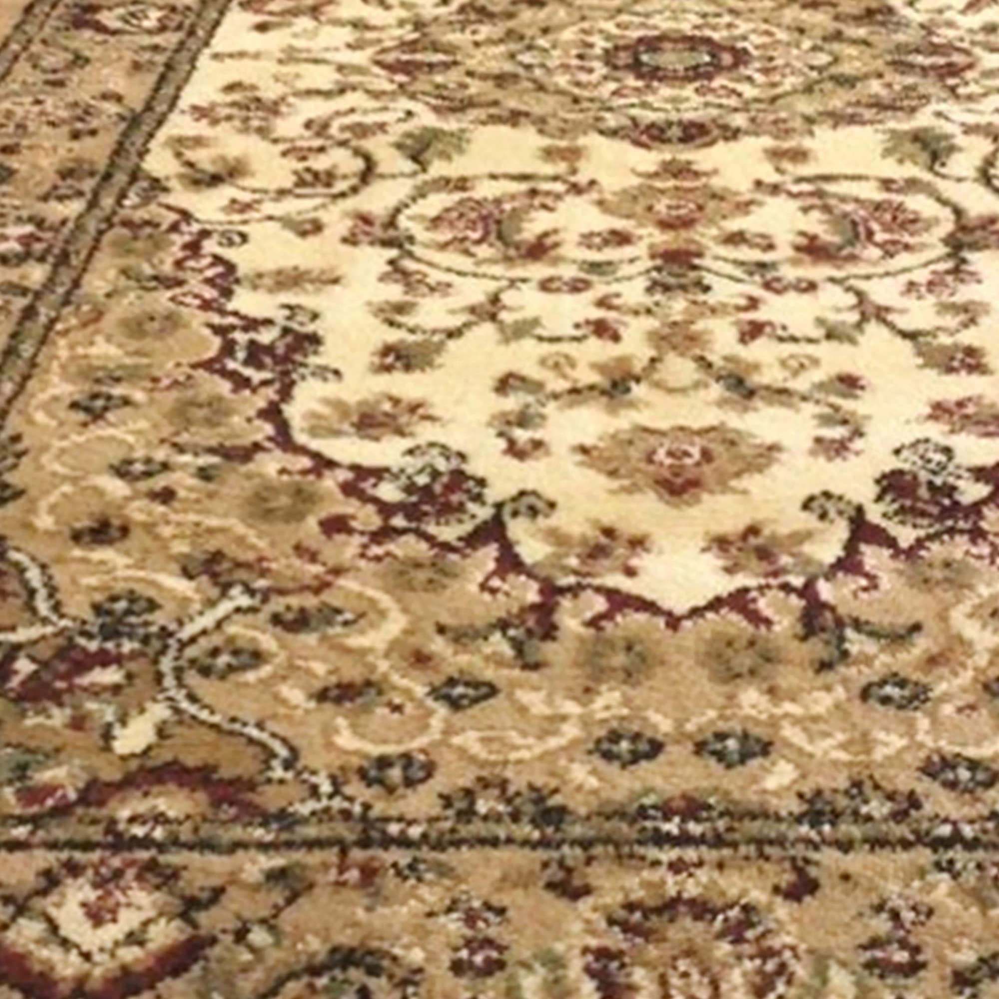 Flash Furniture Mersin Collection Persian Style Area Rug - Olefin Ivory Non-Shedding Fibers - 3' x 20' - Jute Backing - for Hallway, Entryway, Bedroom, Living Room