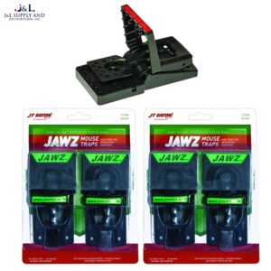 JT Eaton Jawz Mouse Traps Latex Free Glove Bundle for use with Solid or Liquid Baits - J&L Supply