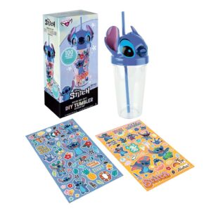 fashion angels disney stitch tumbler design kit - includes 16 oz experiment 626 tumbler and 100 waterproof lilo and stitch stickers - ages 8 and up