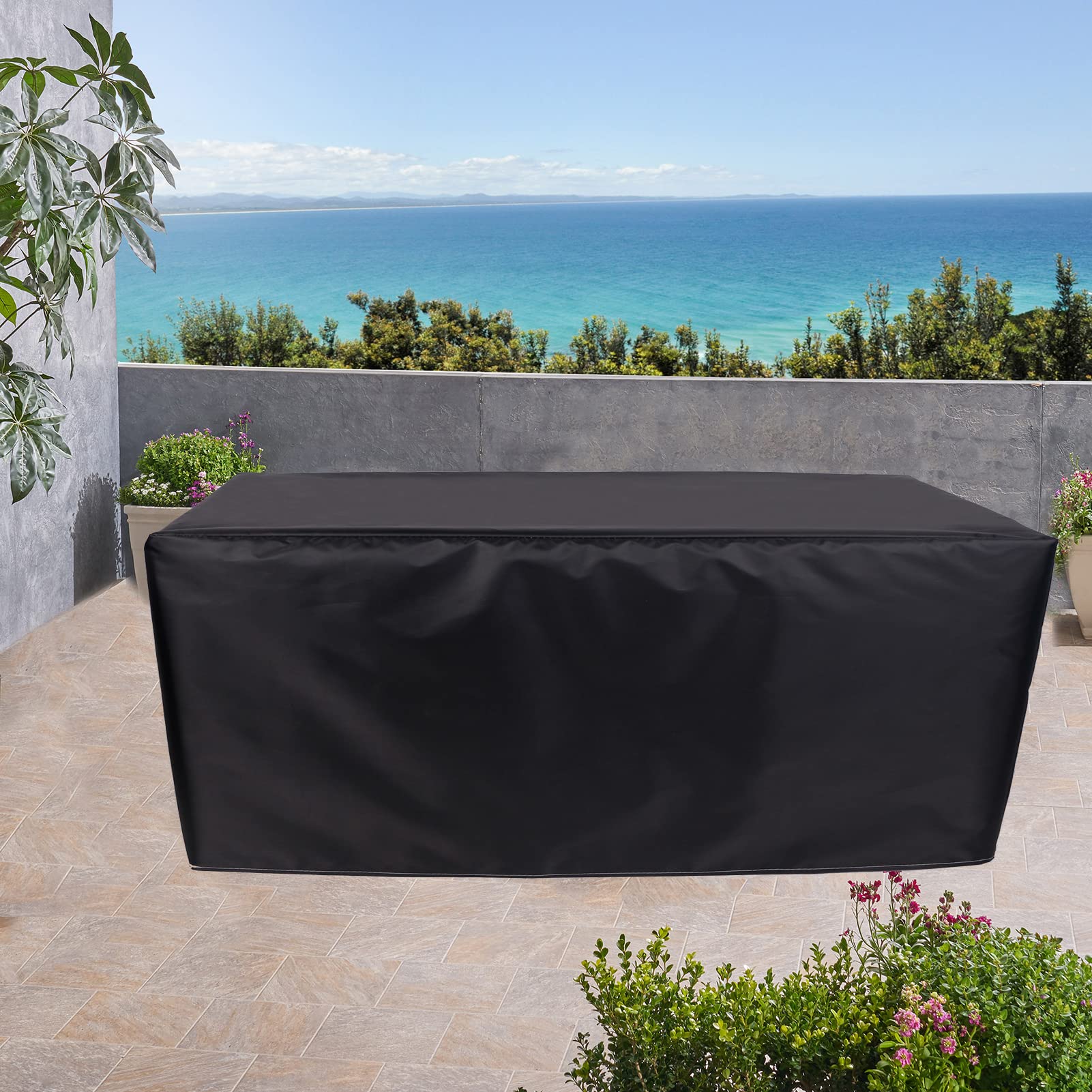 ZHANGY Garden Furniture Covers 61" x 37" x 27", Outdoor Patio Furniture Covers, Garden Furniture Covers Waterproof Rectangular, 420D Tear-Resistant DustProof Snowproof Cover, Black