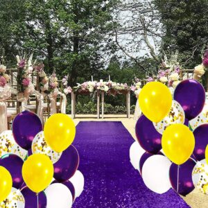 Graduation Party Decorations Purple Yellow/Purple Yellow Balloons Purple Graduation Decorations 2024 NYU/Mardi Gras Party/Purple Yellow Gold Birthday Party Decoration Balloons of 20pcs