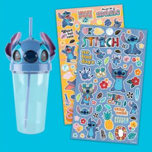 Fashion Angels Disney Stitch Tumbler Design Kit - Includes 16 oz Experiment 626 Tumbler and 100 Waterproof Lilo and Stitch Stickers - Ages 8 And Up