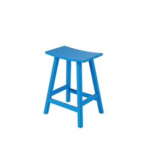 WestinTrends Malibu 24 Inch Outdoor Bar Stools, All Weather Resistant Poly Lumber Adirondack Counter Height Stools, Pacific Blue