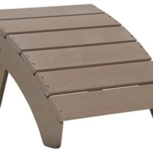 Signature Design by Ashley Outdoor Sundown Treasure Patio HDPE Ottoman, Grayish Brown