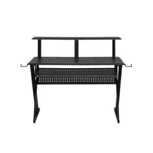 Acme Furniture Rectangular Music Desk Table with Earphone Rack, Black