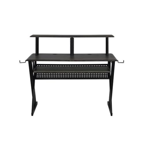 Acme Furniture Rectangular Music Desk Table with Earphone Rack, Black