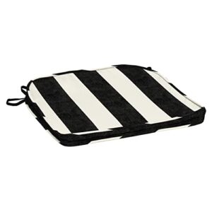 Arden Selections ProFoam Performance Outdoor Seat Cushion 19 x 20, Onyx Black Cabana Stripe