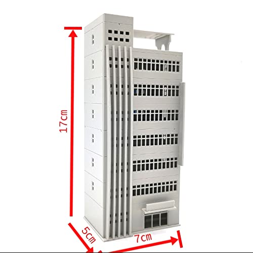 ATINGSHOKB N Scale Building 1:150 Vertical Bar Modern House Assembled Architectural for Model Train Layout,Gray