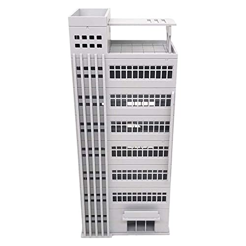 ATINGSHOKB N Scale Building 1:150 Vertical Bar Modern House Assembled Architectural for Model Train Layout,Gray