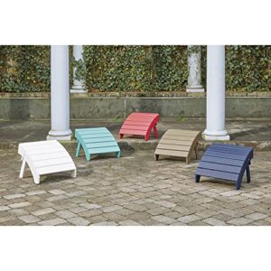 Signature Design by Ashley Outdoor Sundown Treasure Patio HDPE Ottoman, Grayish Brown