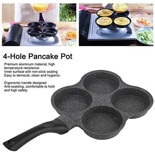 Rustless Egg Pan 4 Cup Nonstick Egg Frying Pan, Easy Egg Cooker Omelet Pan For Breakfast Swedish Pancake, Crepe Pan Gas Stove and Other Stoves Cookware