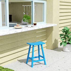 WestinTrends Malibu 24 Inch Outdoor Bar Stools, All Weather Resistant Poly Lumber Adirondack Counter Height Stools, Pacific Blue