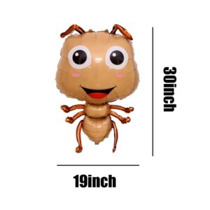 HORUIUS Insect Animal Balloons Bee Gecko Ant Mantis Foil Mylar Balloon for Baby Shower Kids' Boys Garden Insect Animals Theme Birthday Party Supplies Decorations 4PCS