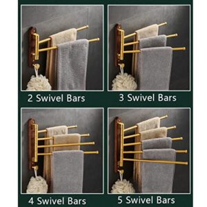 IAN LAU Swing Towel Holder Bathroom Swivel Towel Bar Wall Mounted Rotating Towel Rack Space Aluminum 2/3/4/5Bar Bathroom Shelf (Size : 2 Bars)