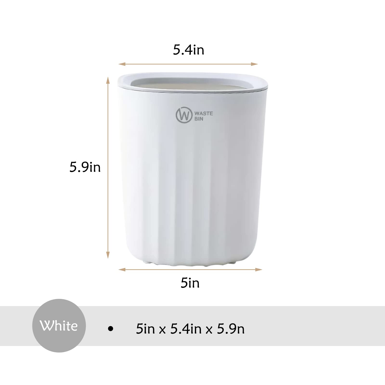 YISTOS Mini Trash Can with 100 Garbage Bags, Desk Small Trash Can, Office Plastic Garbage Can ,Waste Garbage Bin,Wastebasket Dispenser fo White