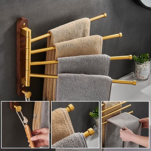 IAN LAU Swing Towel Holder Bathroom Swivel Towel Bar Wall Mounted Rotating Towel Rack Space Aluminum 2/3/4/5Bar Bathroom Shelf (Size : 2 Bars)