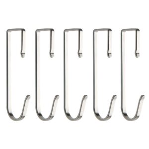 hdtyyln 5 pack stainless steel universal square hook small metal hanger for kitchen, bathroom, bedroom and office: pan, pot, coat, bag, plants