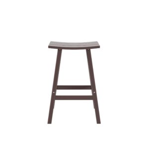 WestinTrends Malibu 29 Inch Outdoor Bar Stools, All Weather Resistant Poly Lumber Adirondack Bar Height Stools, Dark Brown