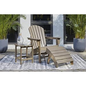 Signature Design by Ashley Outdoor Sundown Treasure Patio HDPE Ottoman, Grayish Brown