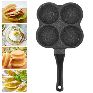 Rustless Egg Pan 4 Cup Nonstick Egg Frying Pan, Easy Egg Cooker Omelet Pan For Breakfast Swedish Pancake, Crepe Pan Gas Stove and Other Stoves Cookware