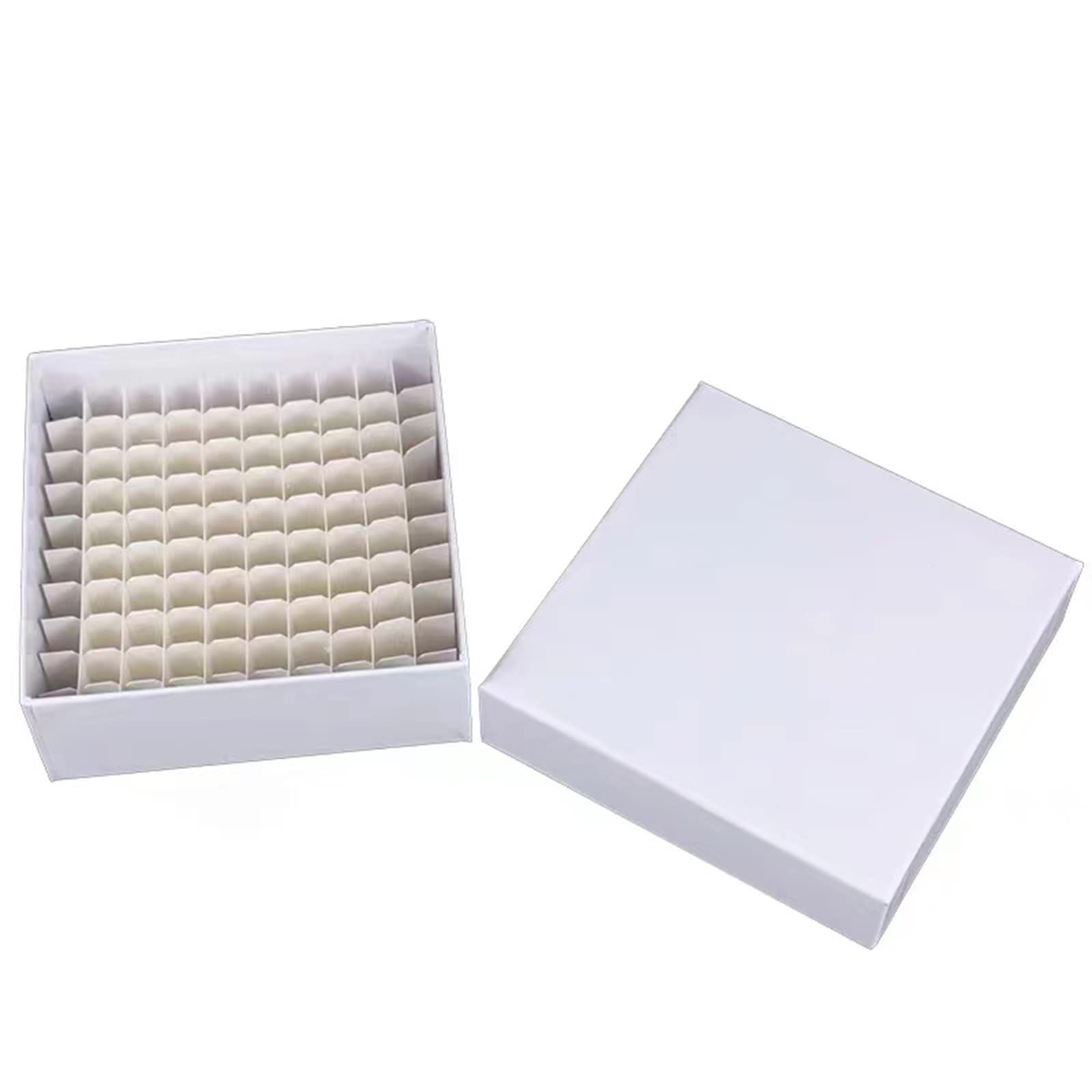 Scienfocus lab Cardboard Freezer Box - White/81 Place,Water and Ice Resistant Coating,For storing 1.5-2.0 mL cryovials(Pack of 6)