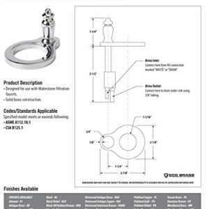 Waterstone 2100-UPB Traditional Reverse Osmosis Air Gap Unlacquered Polished Brass