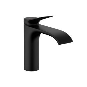 hansgrohe vivenis modern 1-handle 1-hole 7-inch tall bathroom sink faucet in matte black, 75020671