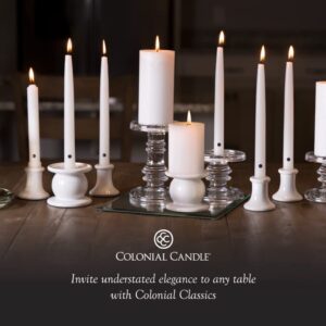 Colonial Candle Unscented Taper Candle, Classic Collection, Ivory, 10 in, Pack of 6 Candlesticks - Up to 8 Hours Burn