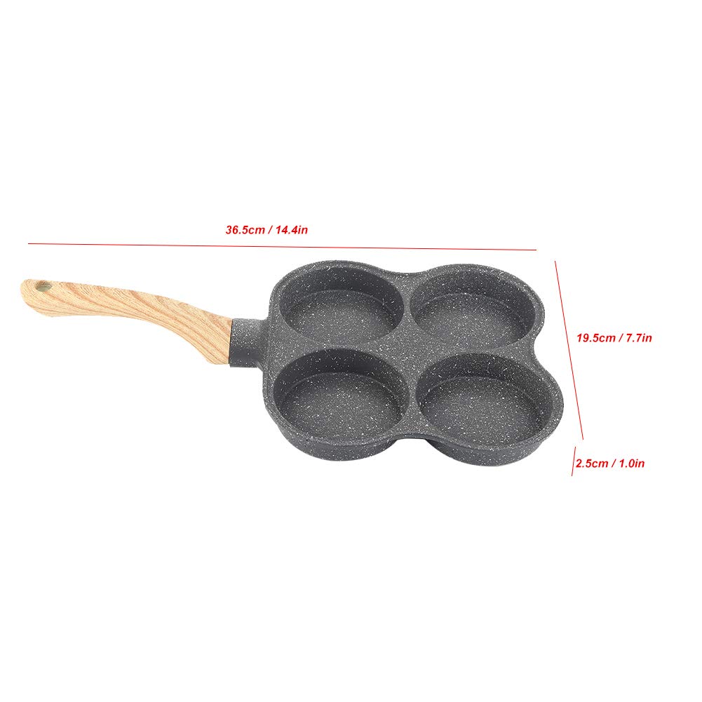 TOPINCN 4 Hole Pancake Pan,Kitchen Utensil Omelet Pan Non-Stick Stone Coating Egg Fry Pan Omelette Pan Burger Maker,for Induction Cooker Gas Stove