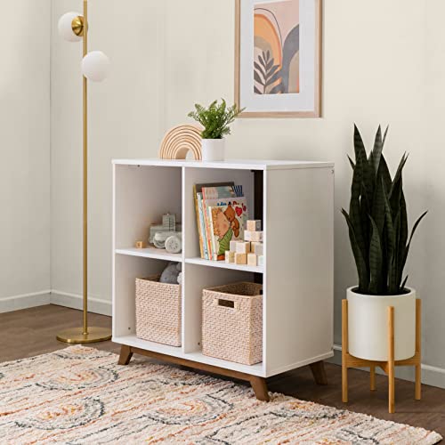 DaVinci Otto Convertible Changing Table and Cubby Bookcase in White and Walnut