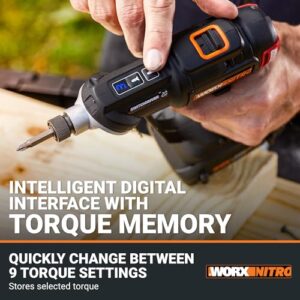 Worx Nitro 20V SwitchDriver 2.0, 2-in-1 Brushless Cordless Drill Driver, Drill Set Rotatable Dual 1/4" Chucks, Compact Cordless Drill with Digital Torque Setting WX177L – (Battery & Charger Included)