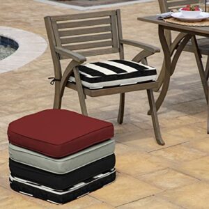 Arden Selections ProFoam Performance Outdoor Seat Cushion 19 x 20, Onyx Black Cabana Stripe