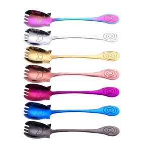 cabilock 7pcs 304 child spoon fork fruit