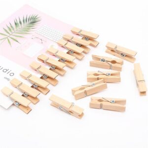 SHOUD Wooden Clothespins,Wooden Clip,Clothes Pins Wood for Hanging Clothes,Mini Wooden Craft Clothespins,Photo Paper Peg Pin, Craft Clips for DIY, Photo Clip, Grape Clip,Restaurant Menu