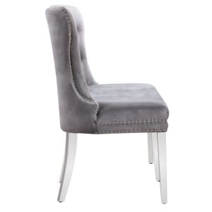 UDAX Velvet Bench with Back, Upholstered Armless Couch Settee with Button Tufted Backrest Nailhead Around, Light Grey