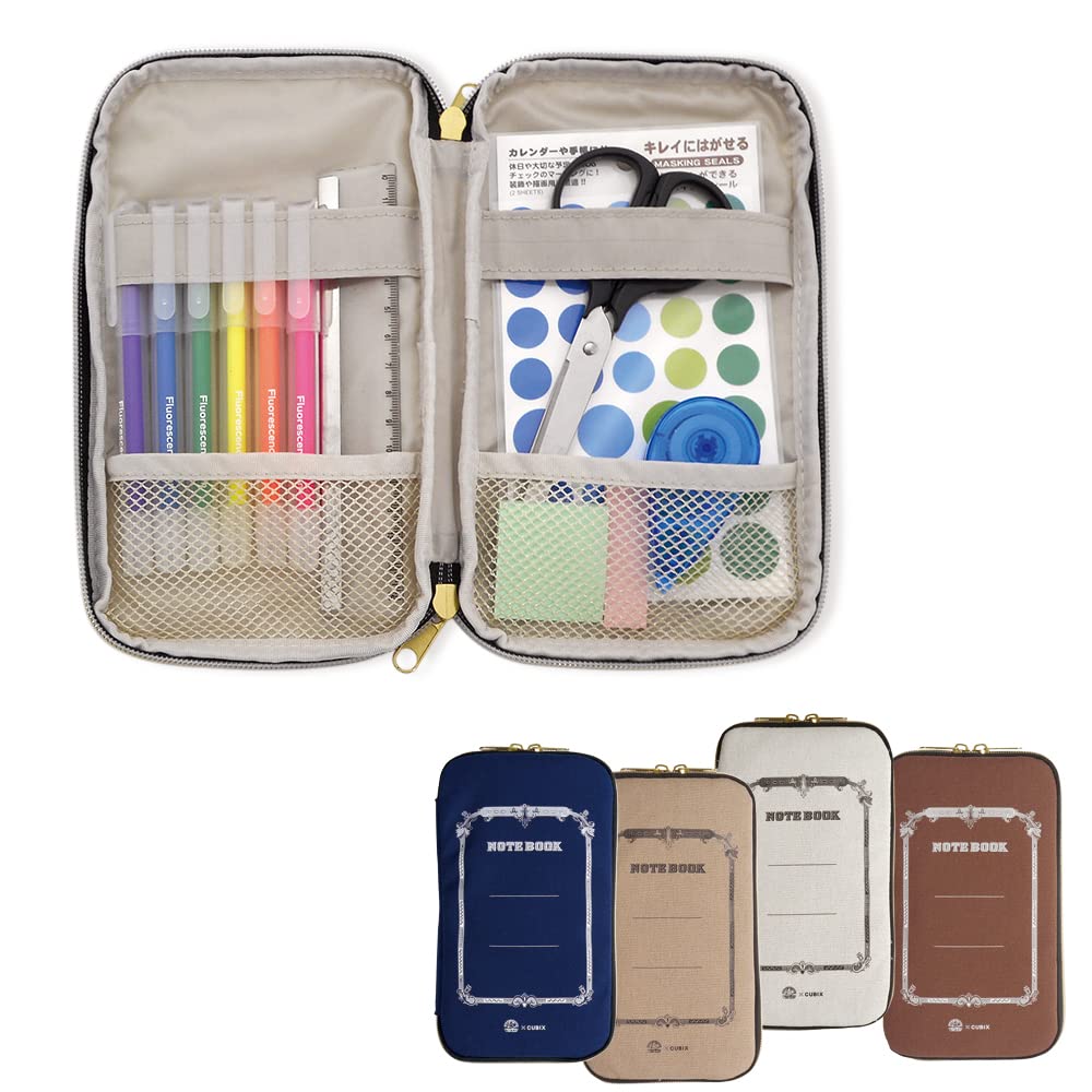 M-Plan 010141-13 Swallow x CUBIX Pen Case, Beige