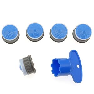 ozxno 1 set 18.5mm faucet filter restrictor faucet aerator wrench restrictor replacement parts for bathroom or kitchen (1×aerator key, 5×tap aerators)