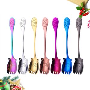 Cabilock 7pcs 304 Child Spoon Fork Fruit