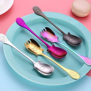 Cabilock 7pcs 304 Child Spoon Fork Fruit