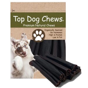 Top Dog Chews – 6” Collagen Chews 10 Pack Long Lasting for Aggressive Chewers, Odor-Free, High Protein, Alternative to Rawhide & Bully Sticks, Supports Dental Health