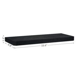 ATHENEE Home Soho Floating Shelf 24" - Wall Mount Display (9.8 x 23.6 x 1.5), Black