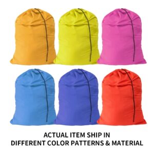 YETHAN Extra Large Laundry Bag 6 Pack, Varied Colors, Travel Laundry Bags with Drawstring Closure, 30"x40", for college, dorm and apartment dwellers (6PCS)