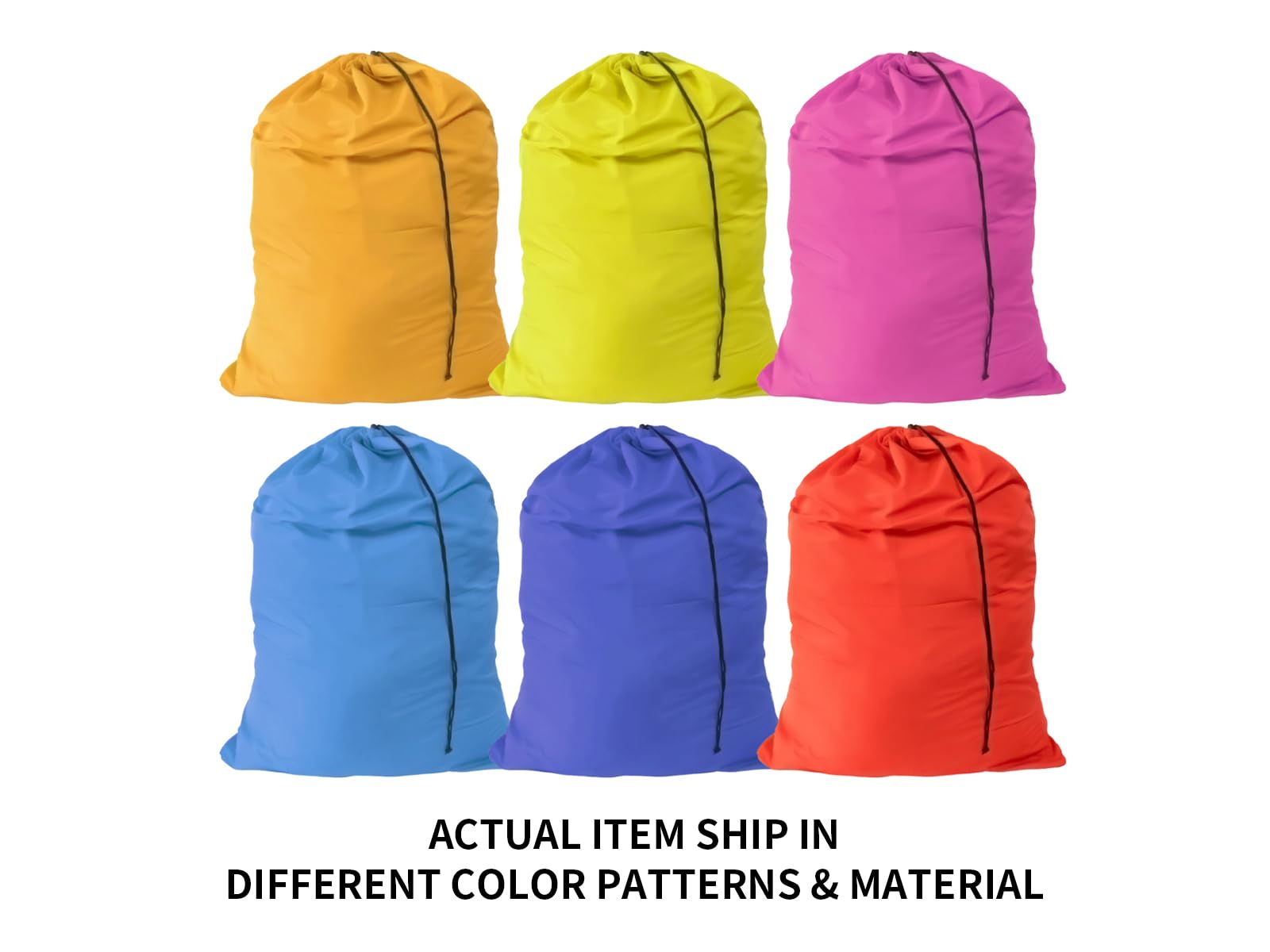 YETHAN Extra Large Laundry Bag 6 Pack, Varied Colors, Travel Laundry Bags with Drawstring Closure, 30"x40", for college, dorm and apartment dwellers (6PCS)